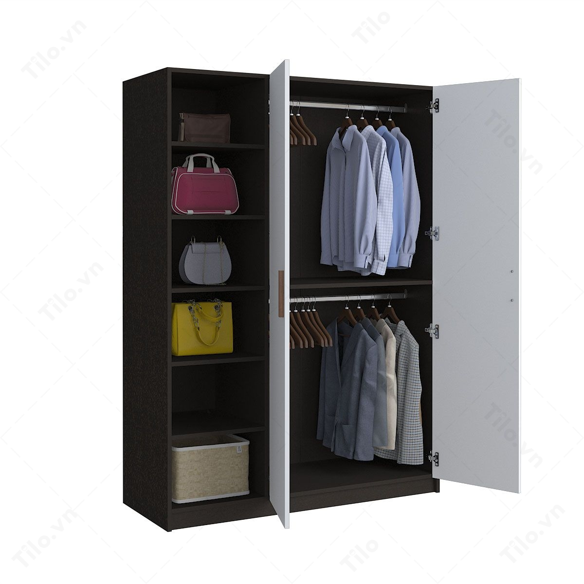 Mẫu tủ quần áo 3 cánh của Tilo phù hợp cho phòng ngủ có diện tích từ 20m²